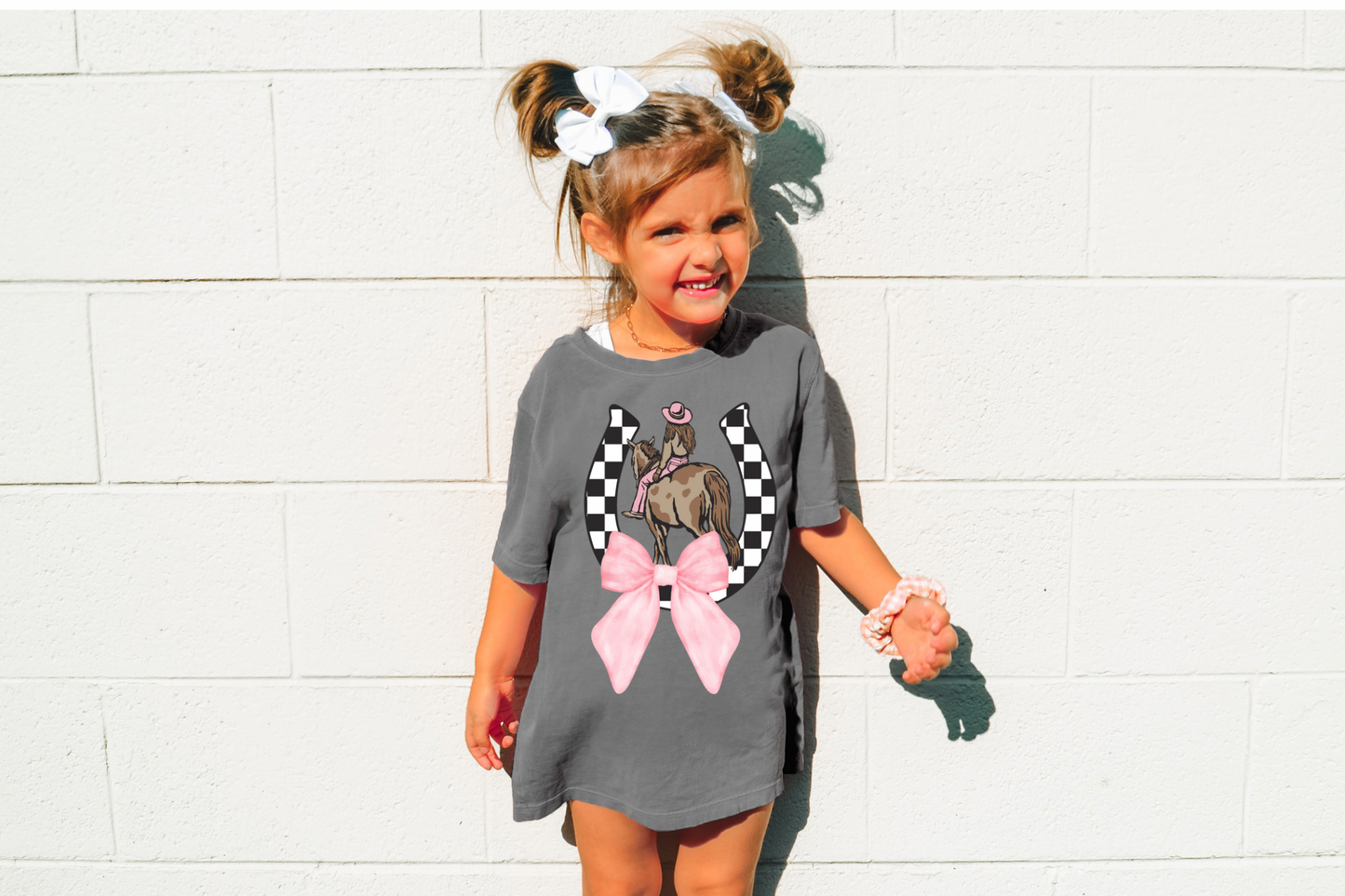Grey - Pink Cowgirl Tee