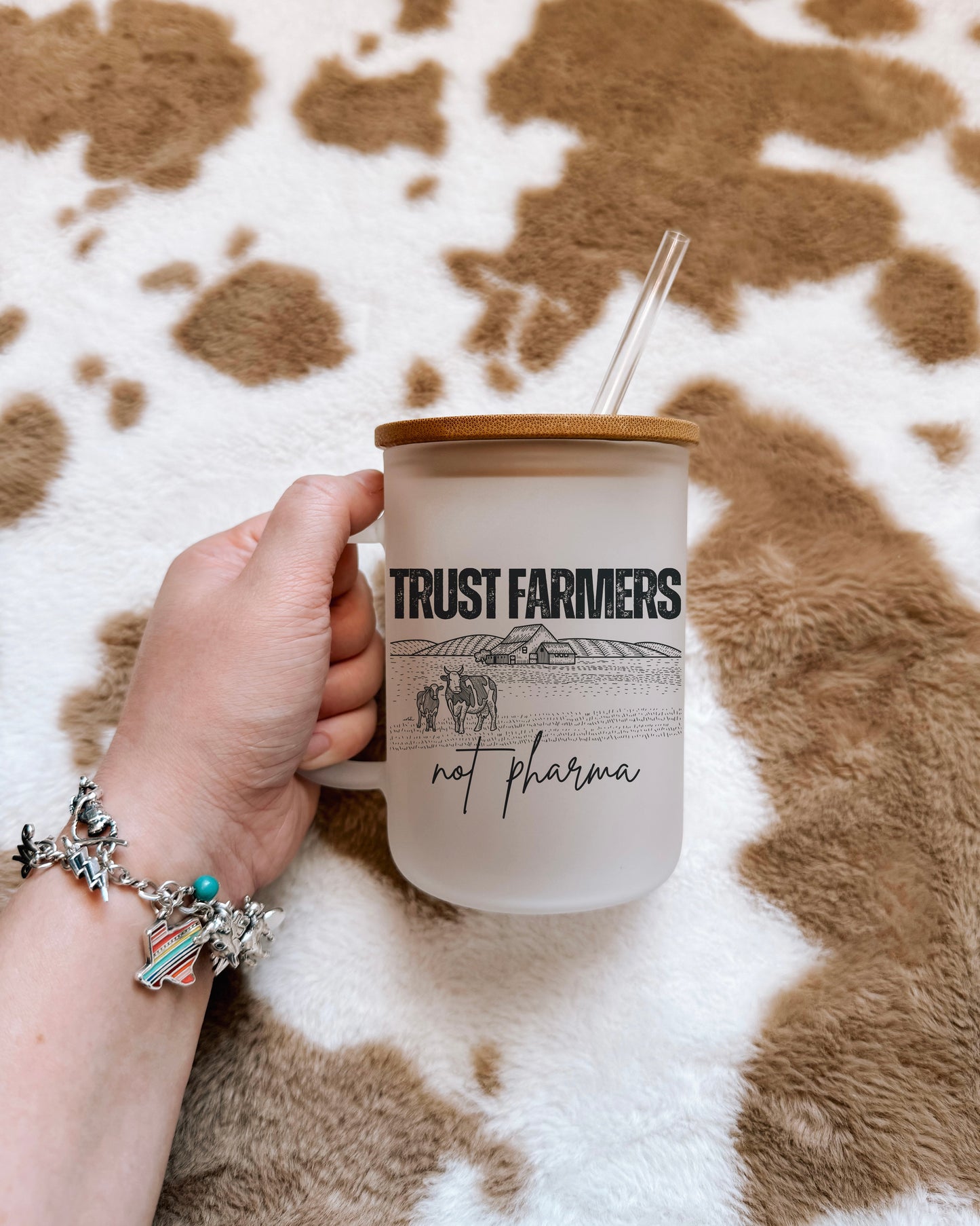 Trust Farmers Frosted Glass Coffee Mug