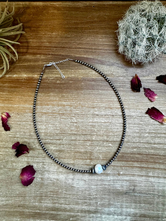 14 inch 3 mm sterling silver pearls choker - fresh water pearls