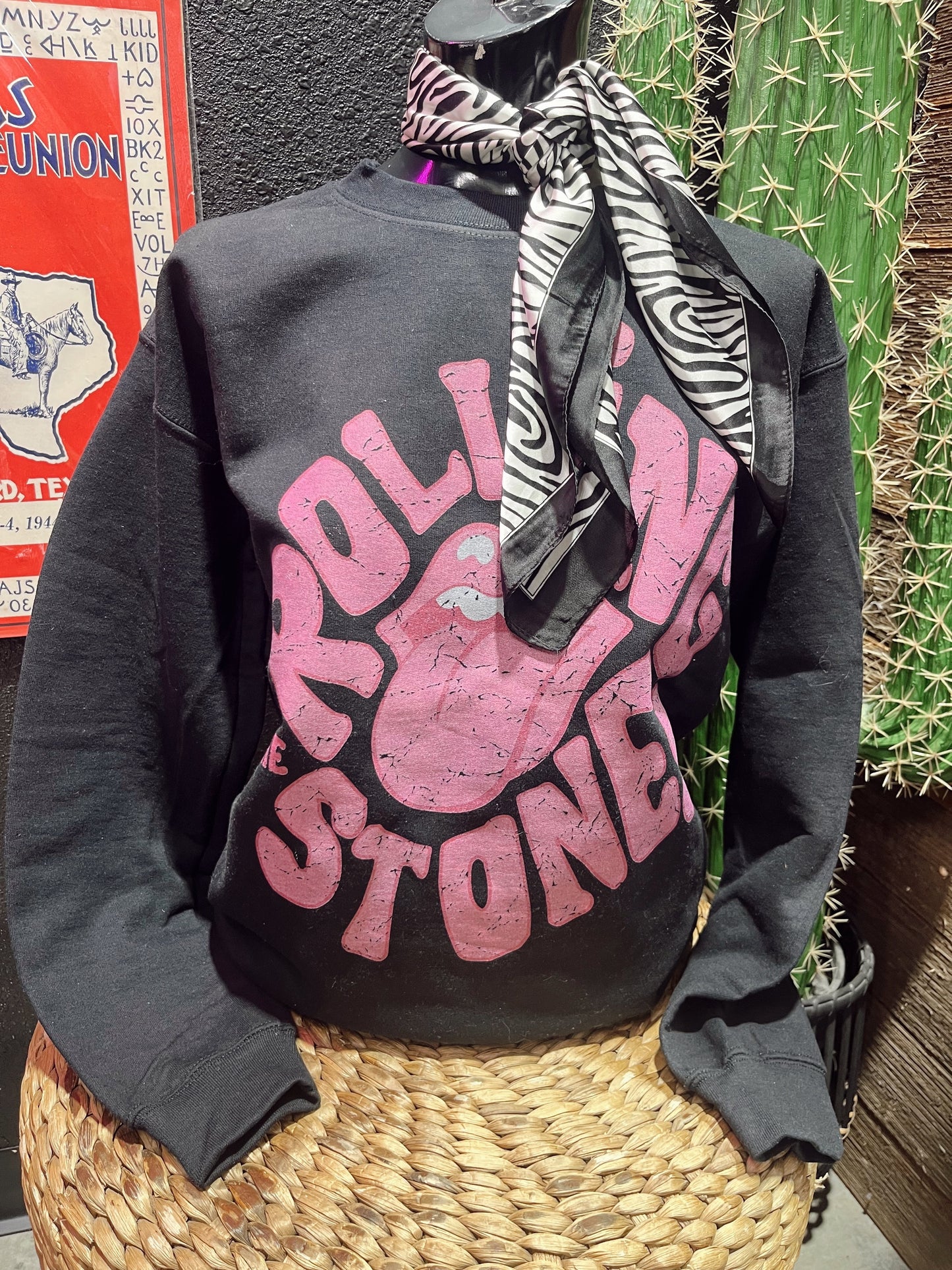 The Rolling Stones on Black Sweatshirt