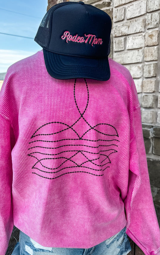 Boot-Stitch on BubbleGum Corded