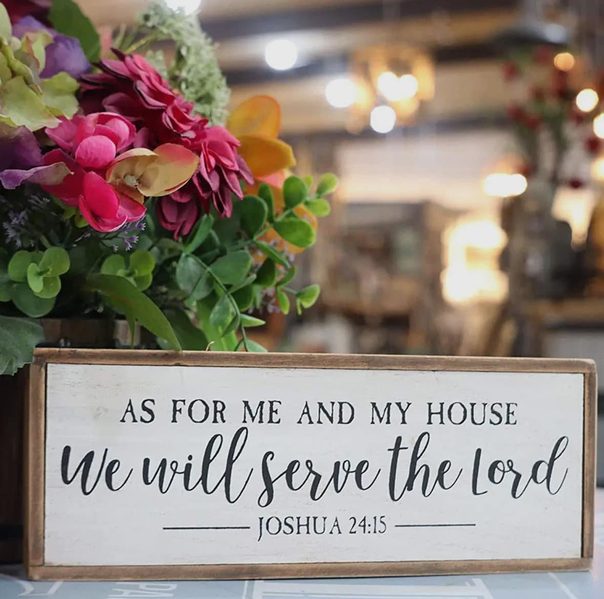 We Will Serve The Lord Table Sign