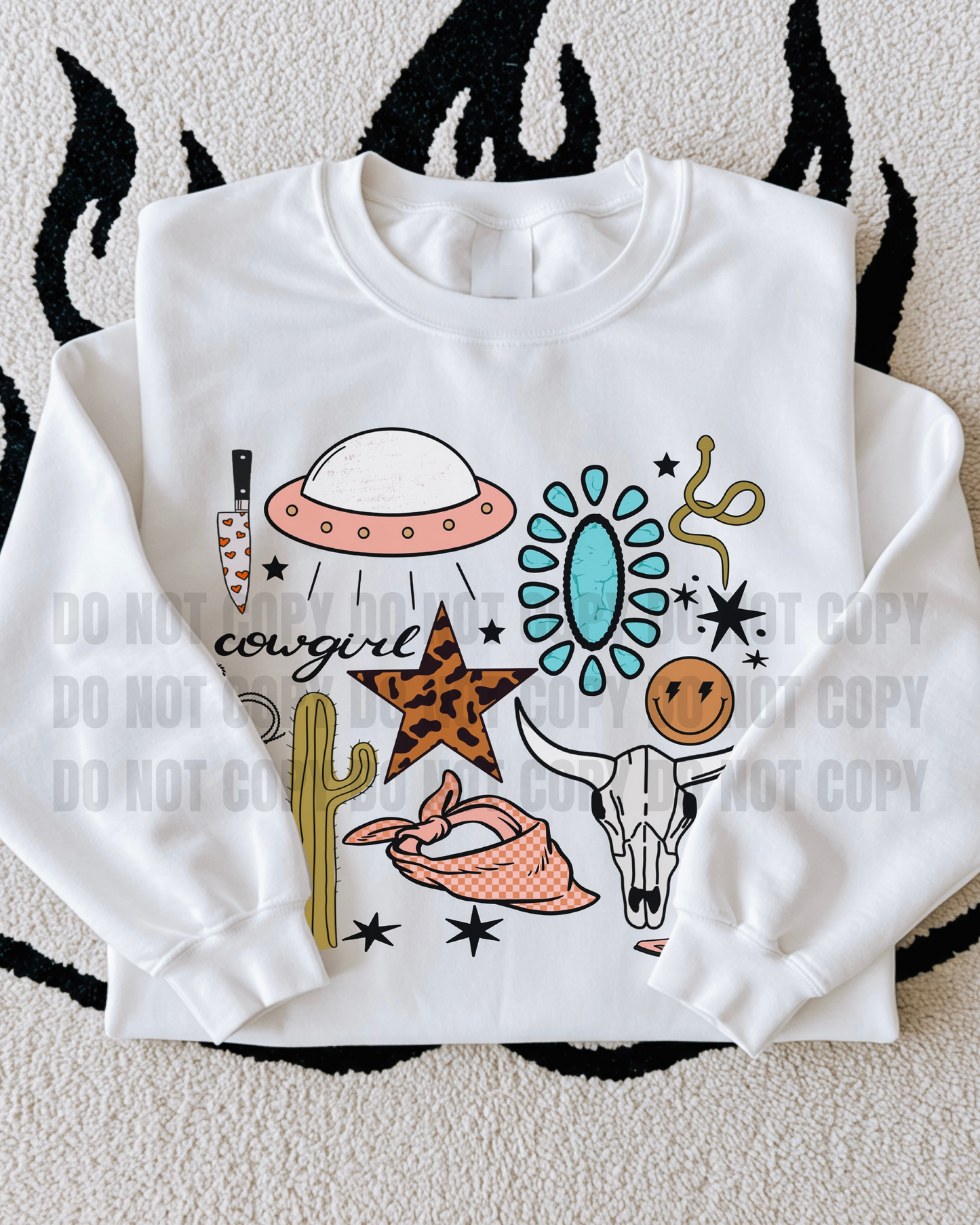 Cowgirl Collage Crewneck