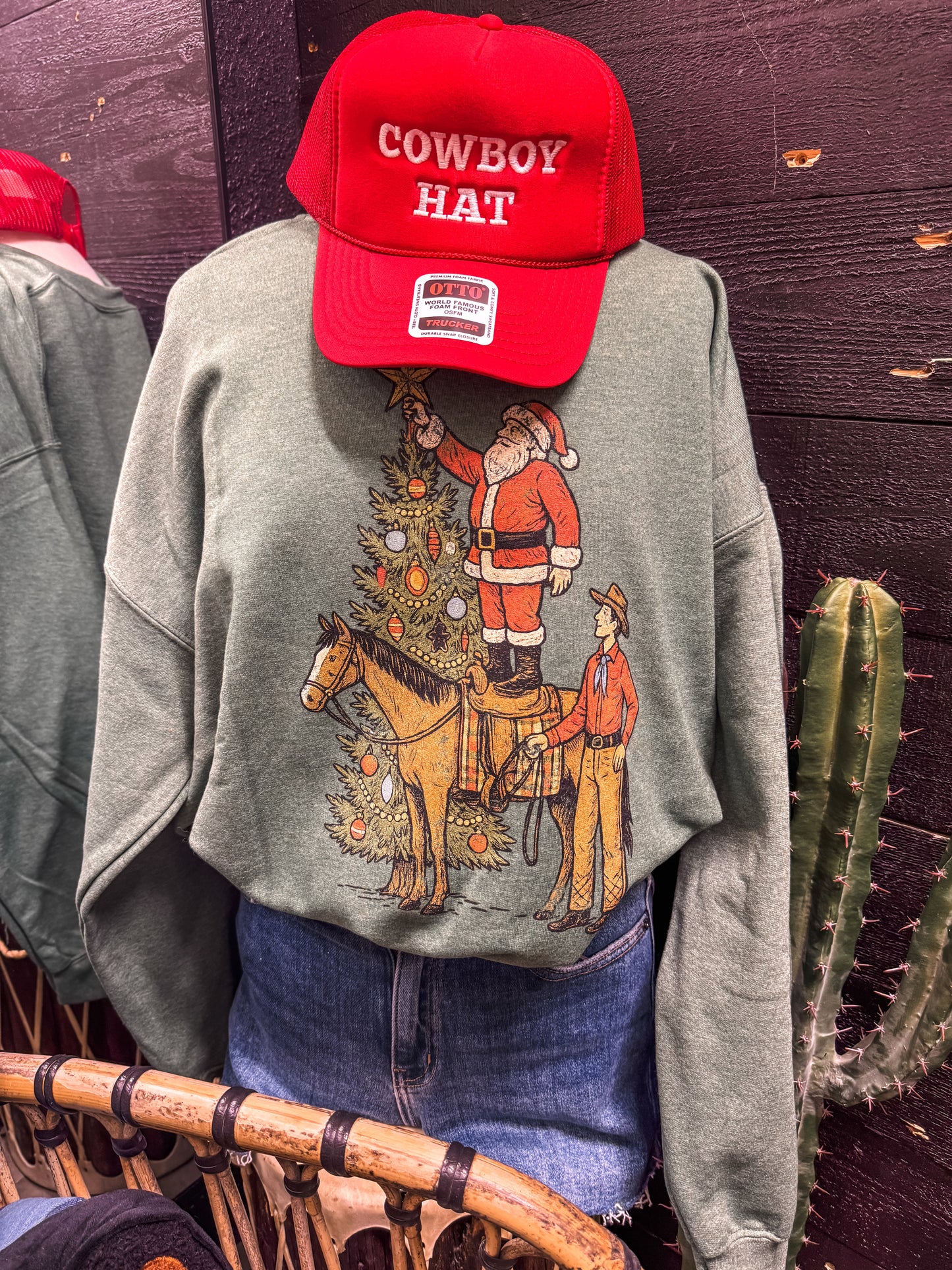 Vintage Santa & Cowboy Sweatshirt