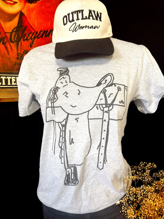 Saddle on Grey Tee