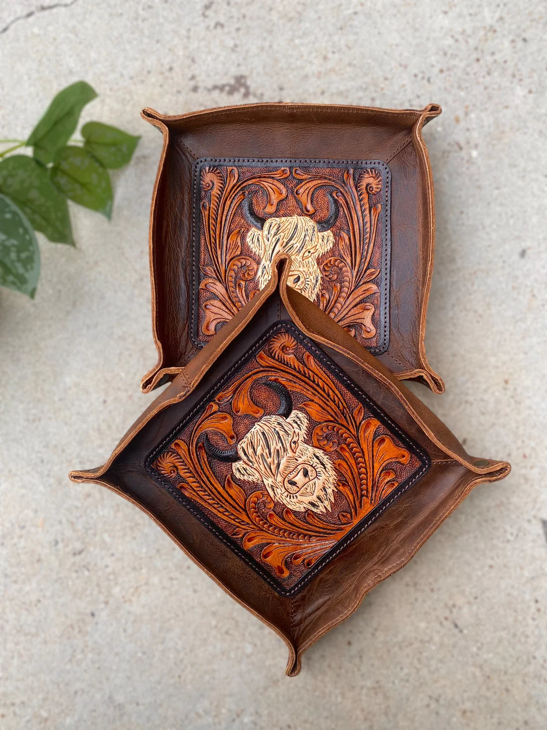 Highland Decorative Leather Trays