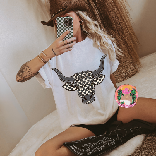 The Checkered Bull Tee