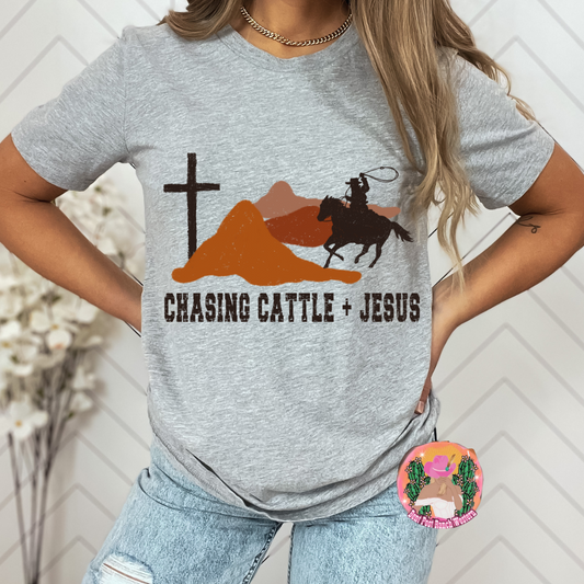 Chasing Cattle & Jesus Tee